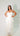 ruffle ivory flower decor dress